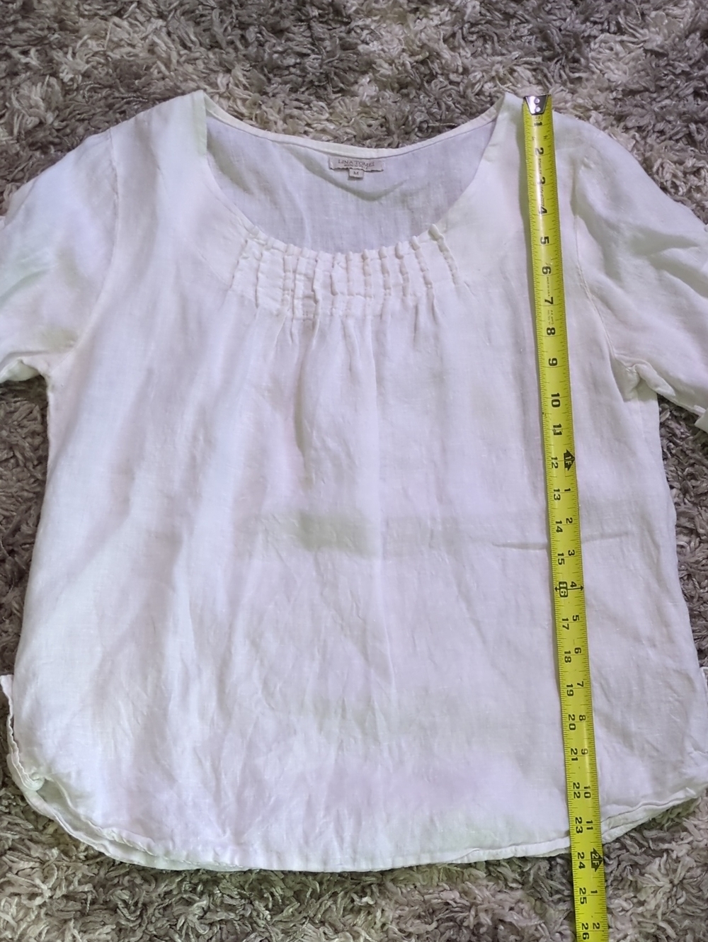 3 Linen Top Bundle Made in Italy St. Tropez West White Blouses Mixed Sizes - Picture 14 of 16